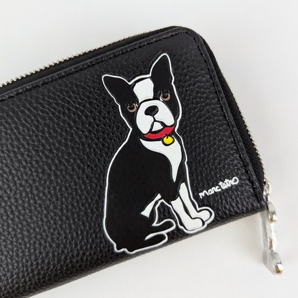 Marc Tetro Handbags - marc tetro Boston Terrier Wallet Clutch Zip Around PVC Saffiano Black NWOT